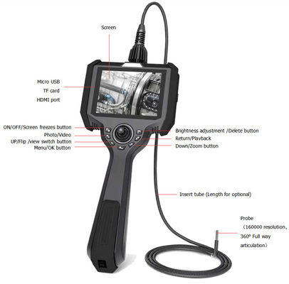 Endoscopio óptico industrial portátil IP54 360° Articulación en dirección completa